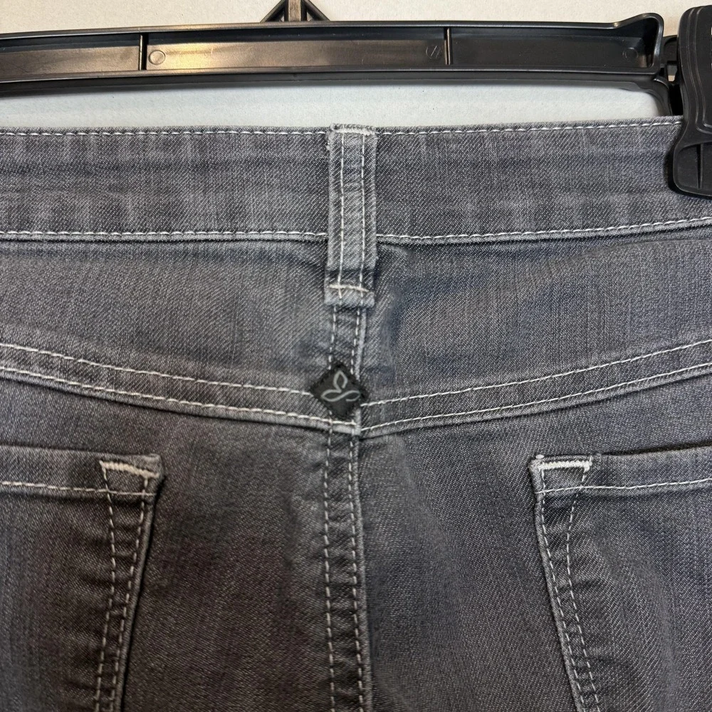 PrAna Jeans Womens 10/30 Gray Dark Wash Slim‎ Straight Mid Rise Stretch Denim